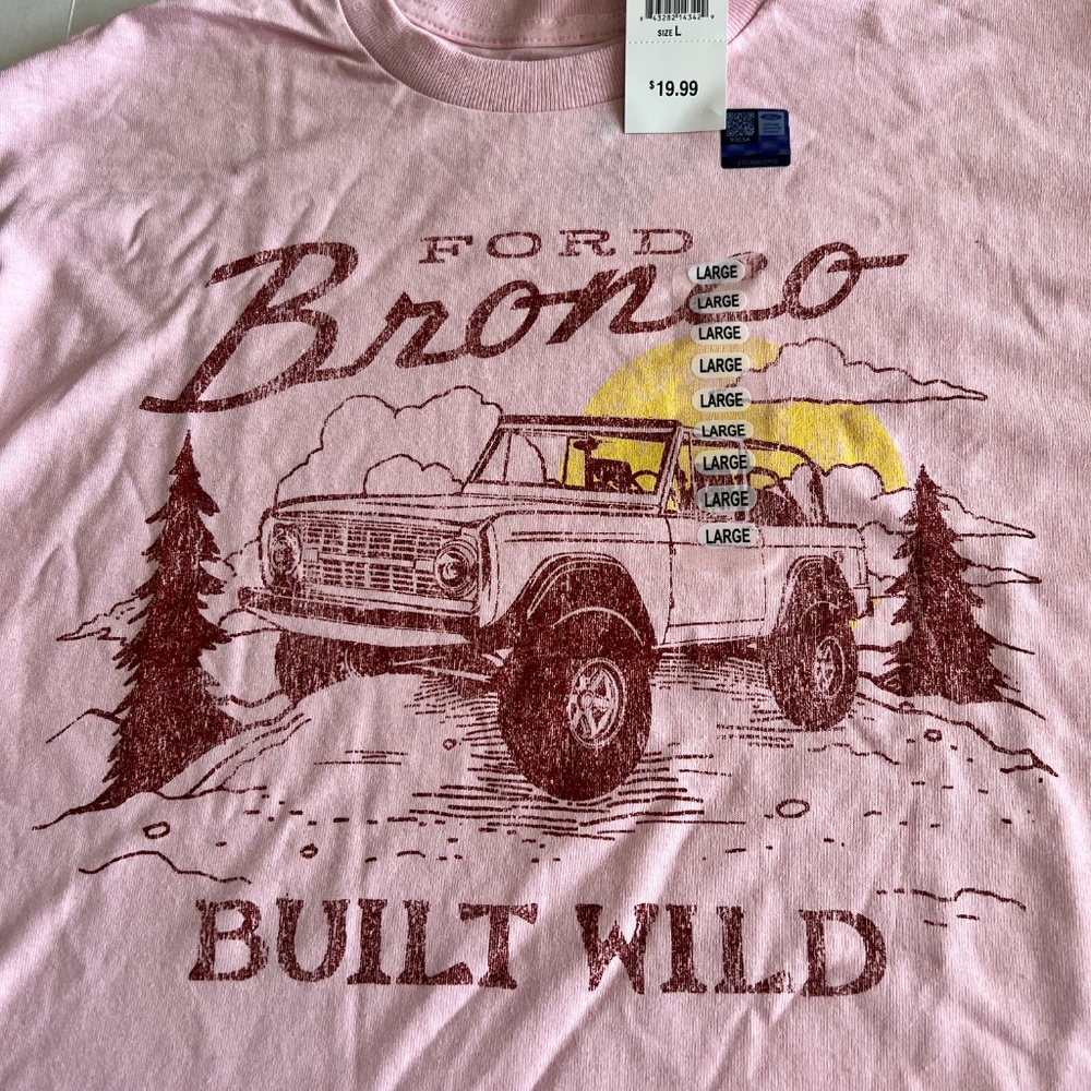 Ford Bronco Pink T-Shirt size Large - Picture 2 of 7